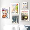 Акварель Нью-Йоркский пейзаж с цитатами, настенная живопись на холсте, плакаты на скандинавскую тему и принты, настенные панно для декора гостиной