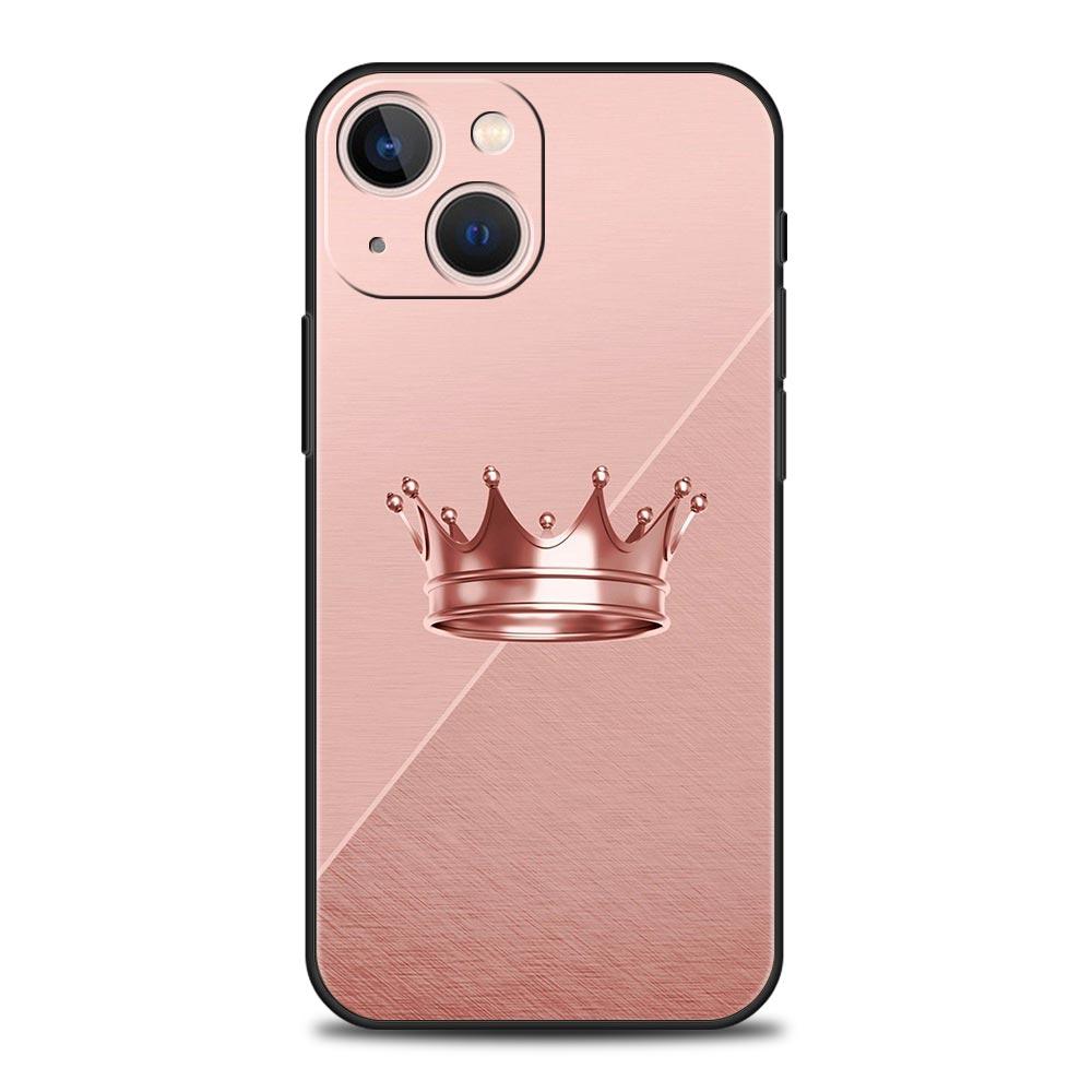 Чехол для телефона Розовое золото Розовый Принцесса Королева для iPhone Apple 15 14 13 Pro Max 12 11 Mini 7 8 Plus XR XS X SE 2020 Защитный чехол