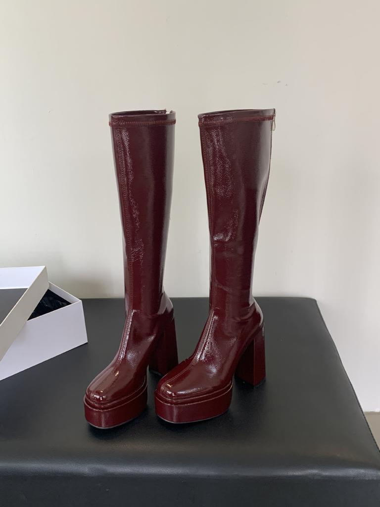 High-heeled French Knee-length Boots Women's Boots Autumn 2025 New Spice Girl High-end Knight Boots