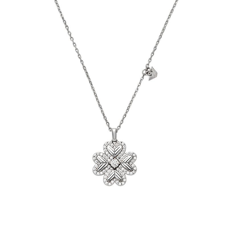 Emporio Armani Lucky Clover Pendant Necklace Women necklace Silver EG3607040
