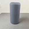 Ceramic-Like Plastic Vase Striped Flower Vase Container Floral Arrangement  Living Room