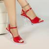 Women 12CM Transparent Block Heel Sandals Crystal Non Slip Platform Euro Sexy Car Model Runway Summer Footwear LFD-198711-Q1