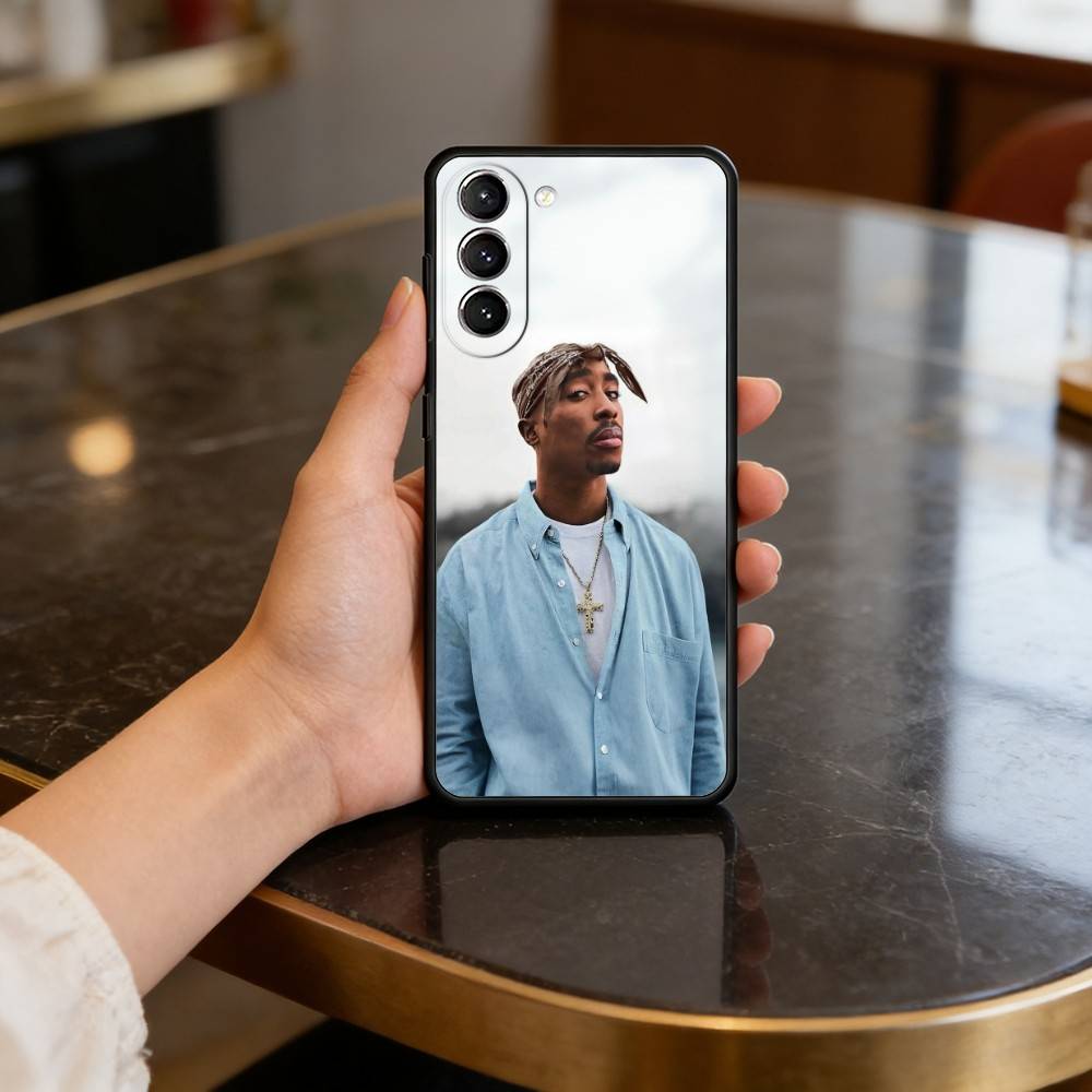 Чехол для телефона рэпера 2Pac, певца, для Samsung S25,24,23,22,30,21,10,9,Ultra,Plus,Lite,FE,4,5 G, Мягкий черный чехол