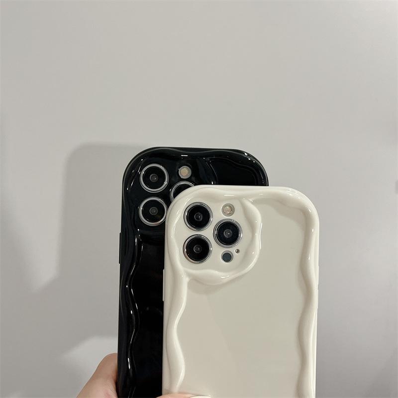 Кремовая текстура, волнистый край, мягкий силиконовый чехол, чехол для телефона для iPhone Samsung Huawei Honor Xiaomi Redmi Infinix Tecno, мягкая задняя крышка