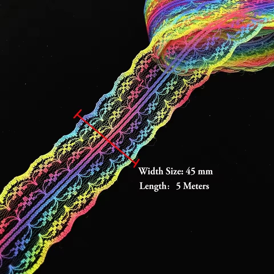 5 метров Белая и черная кружевная лента Ассорти цветочных отделок для подарочной упаковки Рождественский свадебный декор DIY поделки Швейные аксессуары