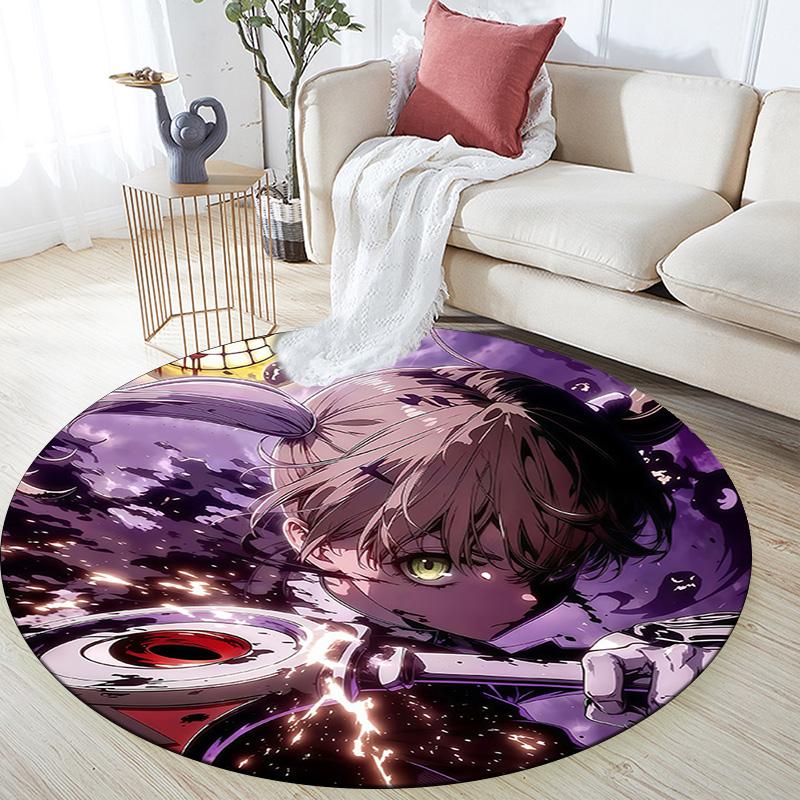 Soul Eater Round Area Rug,Carpet Rug for Living Room Bedroom Sofa Playroom Decor,Non-slip Floor Mat