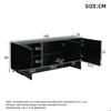 Buffet salon noir brillant 160 x 35 x 60 cm 3 portes 6 compartiments, étagères ajustables grand rangement commode moderne chic déco!