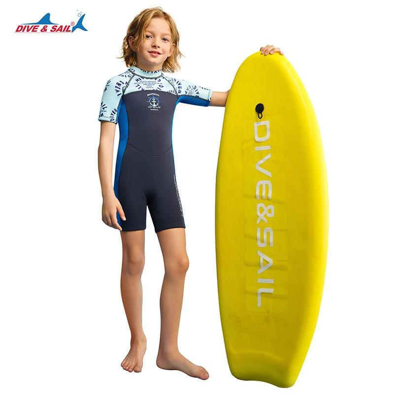 Kids 1.5mm Neoprene Short Sleeve Wetsuit Snorkeling Diving Swimming Surfing Cold Water Activities