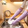 Household Protection Gloves Extended Waterproof Dishwashing Gloves, Anti-slip Grip Natural Latex Elbow Length Rubber Protective Durable Cleaning