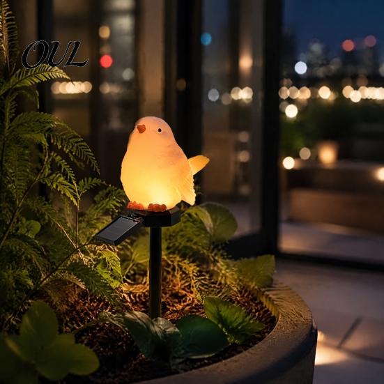 Decorative Courtyard Path Lighting Solar Bird Garden Light, Waterproof Figurine Pathway Lawn Outdoor Decoration Lights Stake LED Lamp for Patio