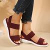 Women's 2024 Summer Casual Sandals: Thick Sole Wedge with Elastic Band & Open Toe, Plus Size Available
