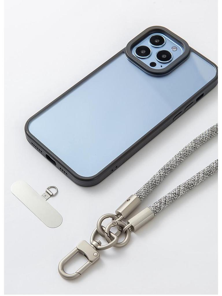 7mm Thick Polyester Mobile Phone Crossbody Lanyard with Stainless Steel Back Sticker