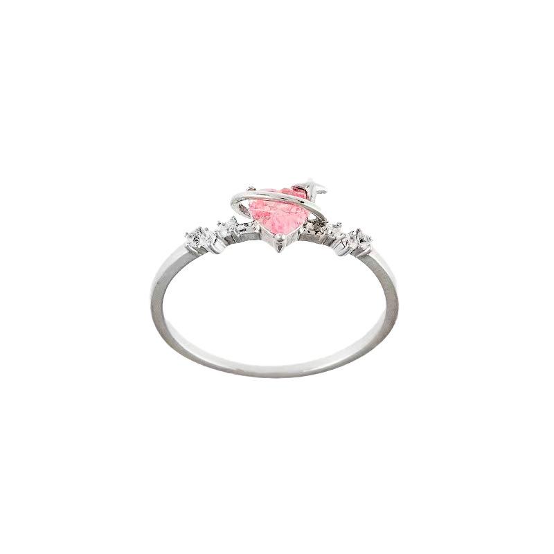 Регулируемое кольцо Barbie Pink Diamond Heart - Женское нишевое или для мизинца