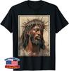 Black Jesus Face Crown of Thorns Christian Cross Unisex T-Shirt