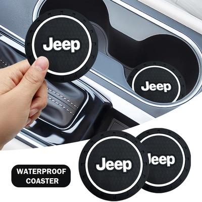 1/2 шт. Автомобильный коврик для стакана Противоскользящий подстаканник Подставки Автоаксессуары для Grand Cherokee Wrangler Renegade Compass Patriot Liberty