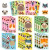 6 Packs Of Cat And Dog Face Changing Stickers Diy Face Changing Puzzle Stickers Make A Face Toy Waterproof Stickers
