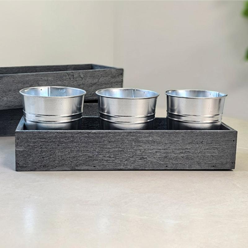 Handmade Trough Succulent Planter Craft Ornament for Desktop Landscaping Desktop Trough Decorations Planter Landscaping