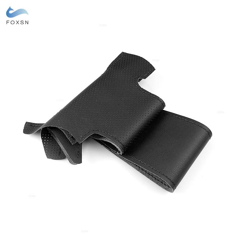 Car Accessories Perforated-Microfiber Leather Steering Wheel Cover Trim For Peugeot 206 2007 2008 2009 207 For Citroen