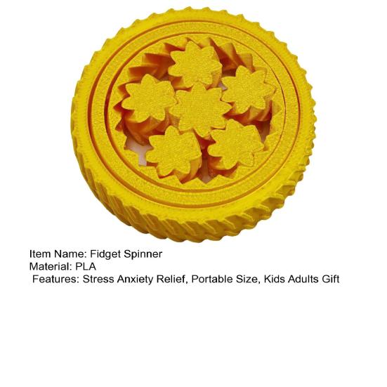 1/5Pcs 3D Printed Fidget Spinner Toy Stress Anxiety Relief Kids Teens Adults Interlocking Gear Fingertip Gyroscope Portable Travel Sensory Spinning