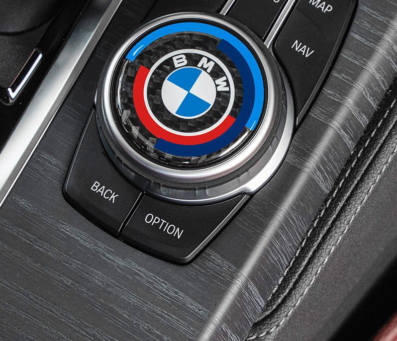 Наклейки на ручку мультимедиа из углеродного волокна для BMW 1-7 серии X3-X7