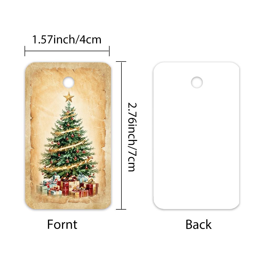 40pcs, Christmas tags, gift labels, party decorations, DIY, packaging embellishments, greeting cards, party cards, jute twine