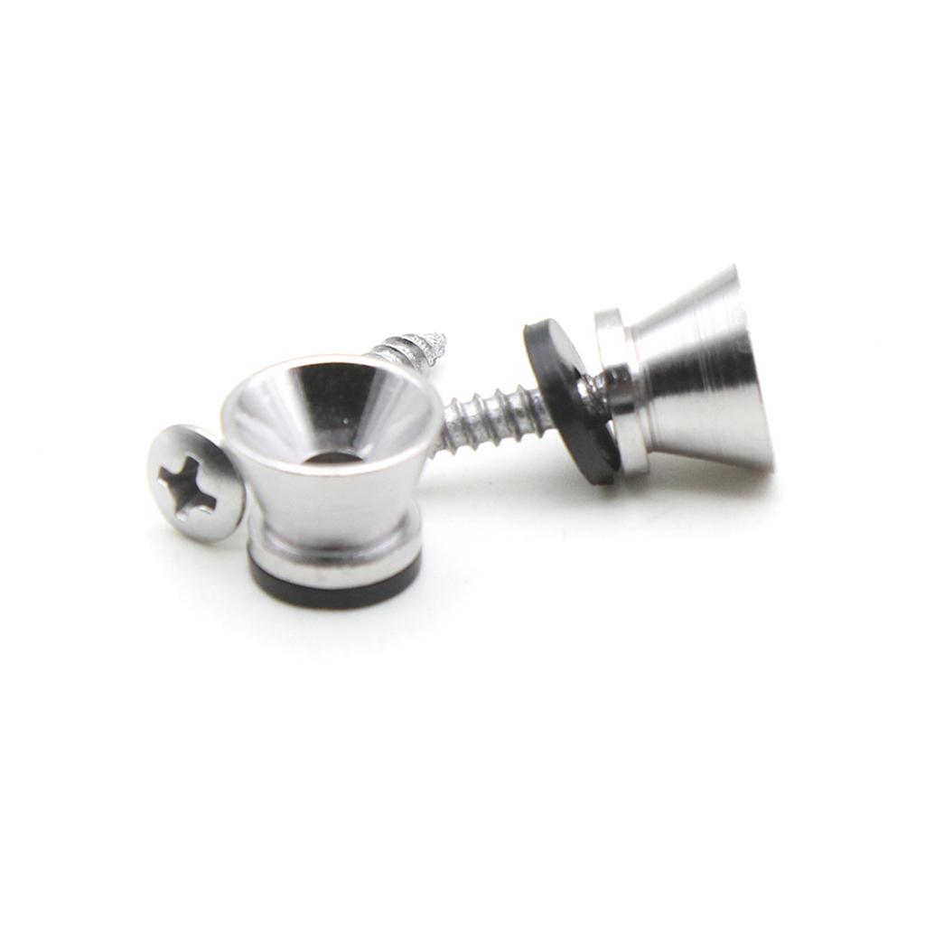 2pcs Guitar Strap Lock Pins Peg Metal Black Silver for Acoustic Electric Guitar Ukulele Bass Universal
