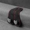 Heart Shape Metal Car Seat Headrest Hooks 2 in 1 Leather Car Seat Back Hook Purse and Bag Backpack Double Hook Car Seat Hanger