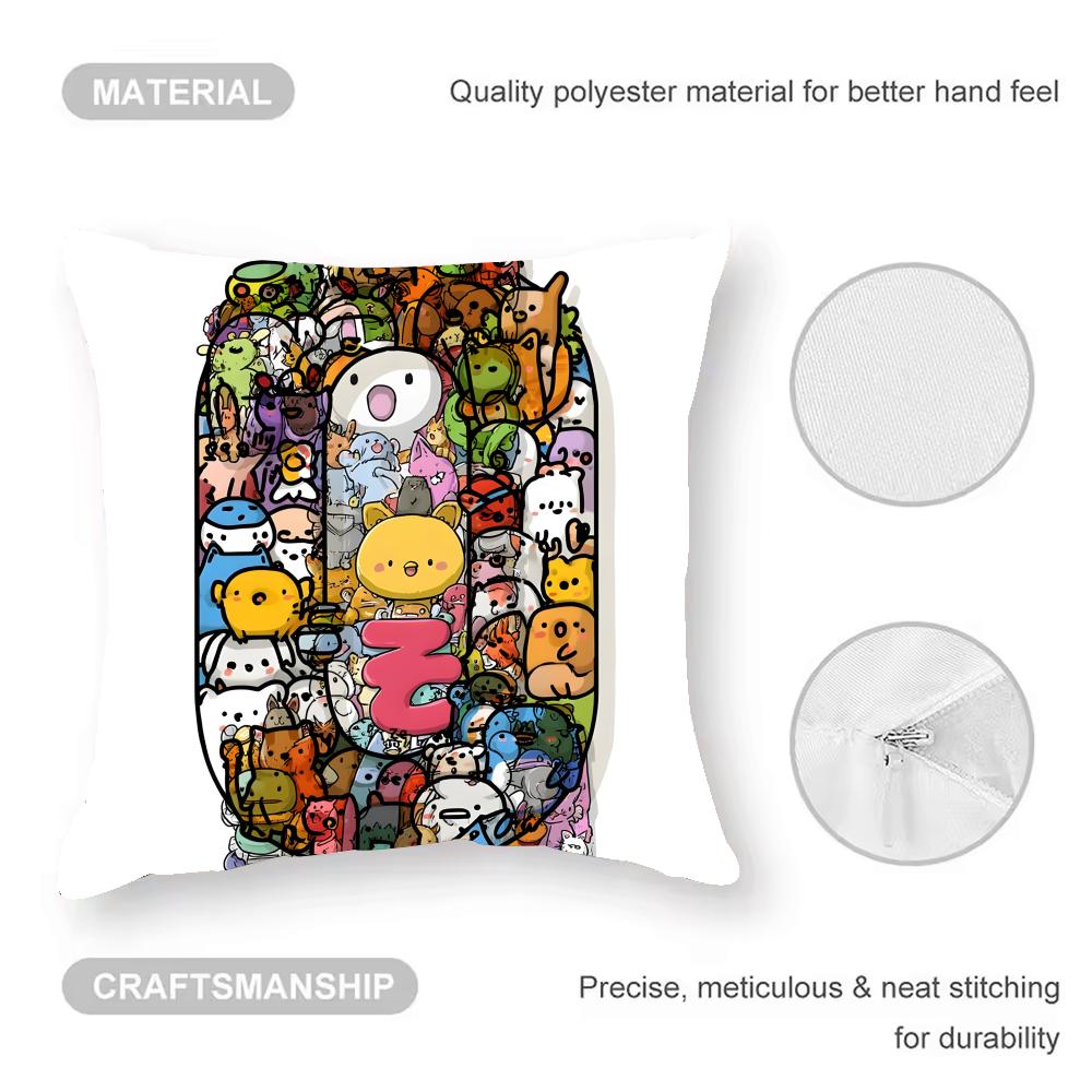 Digital Design Cushion Cover Anti-dustmite Pillowcase Invisible Zipper Silky Short Plush Sofa Cushion Cover