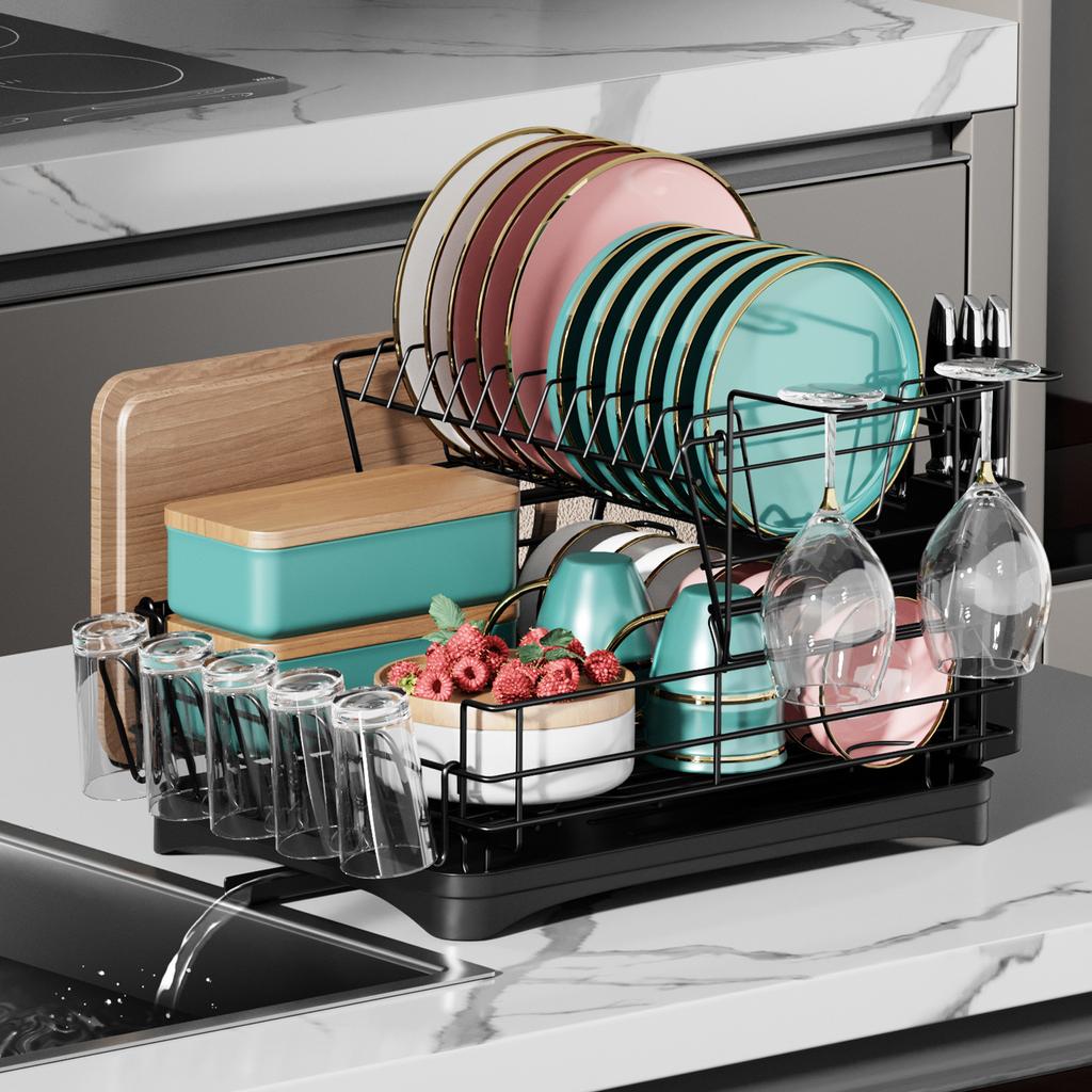 Compact Dish Rack Multifunctional Dish Drying Rack Rustproof Kitchen Dish Drying Rack