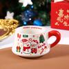 Santa Claus Creative Cartoon Ceramic Mug, Christmas Gift Cute Coffee Mugs, Breakfast Milk Cups, Couple Kawaii Cup,with Gift Box