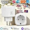 Умная розетка 16A/20A Tuya WIFI ZigBee3.0 EU с монитором питания, беспроводное управление через приложение, голосовое управление, розетка, работает с Alexa Google