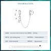 BAMOER 925 Sterling Silver One Piece Heart Moonstone Double Circles Ear Buckle Long Tassel Hoop Earrings for Women Birthday Gift