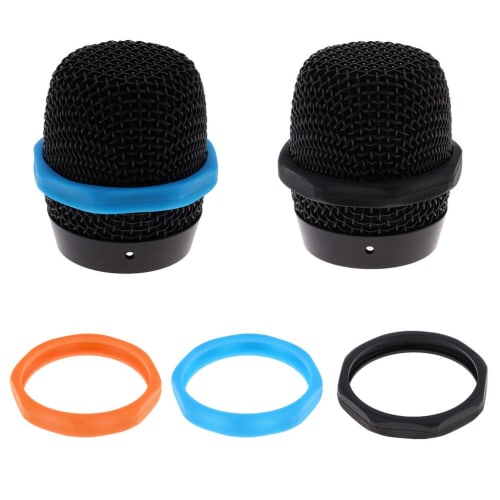 Perfk 5-Piece Microphone Slip Protective Rings, Microphone Accessories, Available In 3 Colors - Black