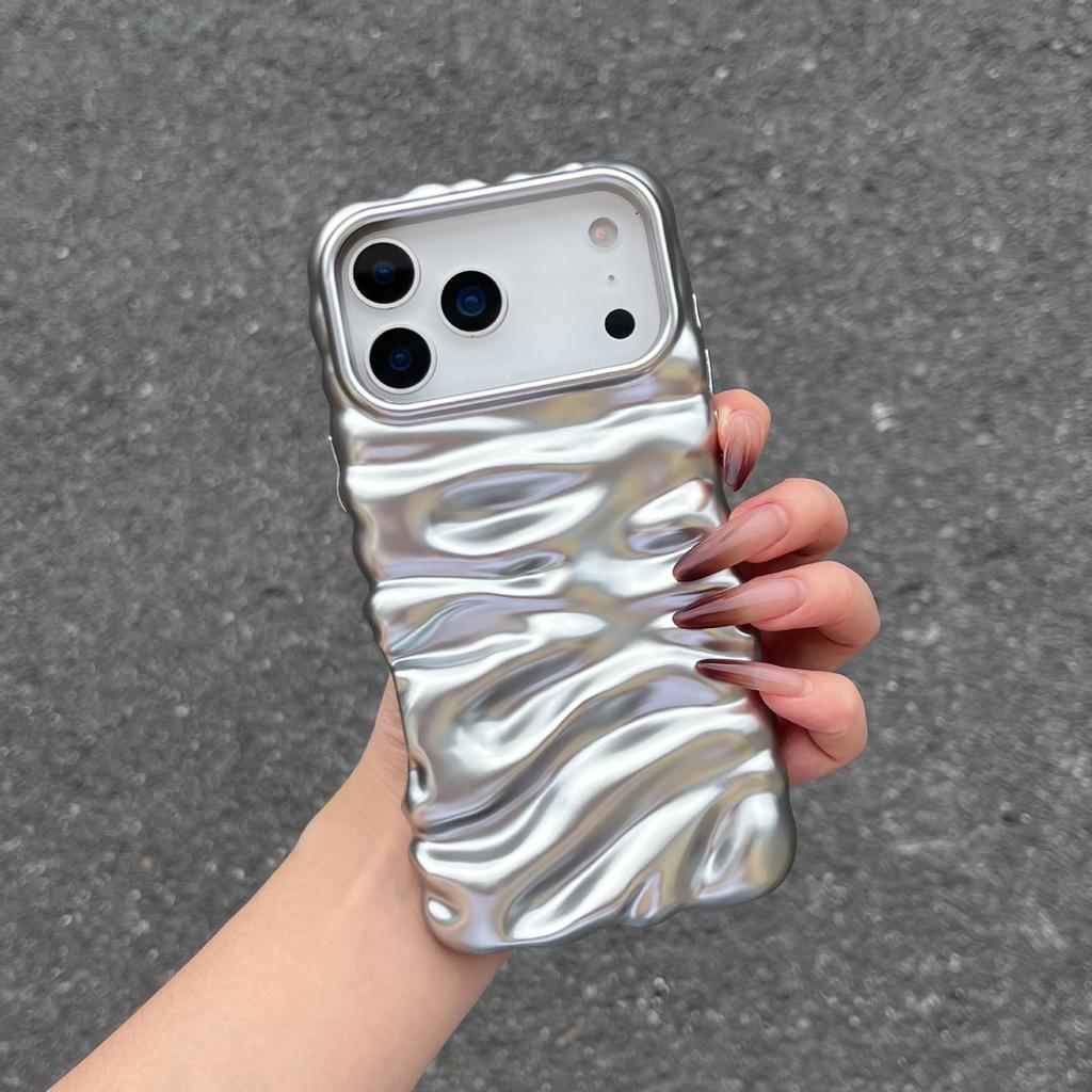 Матовый гальванизированный 3D чехол с текстурой морщин для iPhone 17 Pro Max Apple 16 15/14 Премиальное ощущение