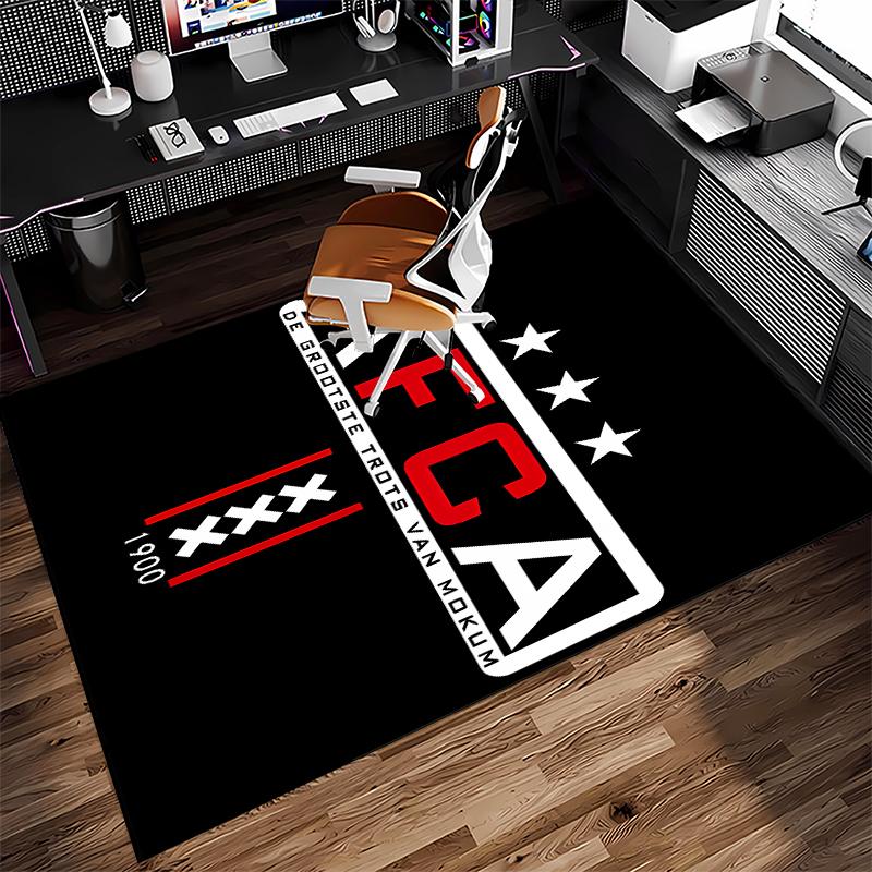 1pc AFC Ajax Print Area Rug - Soft,Washable Non-Slip Indoor Mat for Office Chairs,Living Room,Home Office Decorative Rug