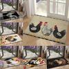 1pc Rustic Farmhouse Welcome Door Mat with Embroidered Chick Pattern Mat Mat for Kitchen Bathroom Black White Checkered Border