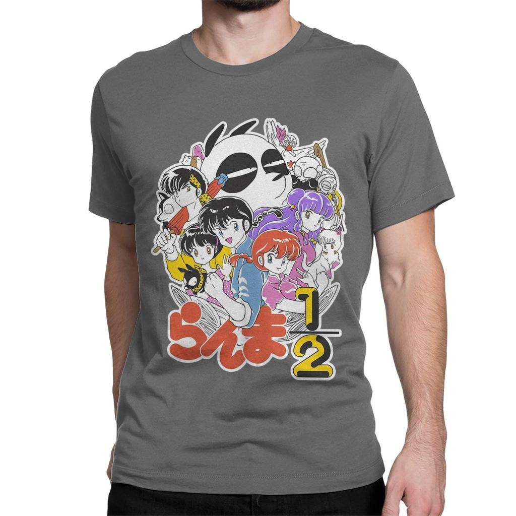 Japanese Comedy Anime T-Shirt Men Women Ranma 1/2 Funny 100% Cotton Tees Crewneck Short Sleeve T Shirts Plus Size Clothes