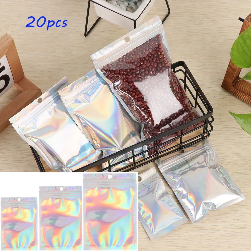 20 Pcs Pack Aluminum Foil Self Seal Storage Reclosable Pouches Zipper Packaging Bag