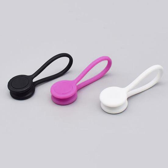 Магнитные зажимы для кабеля Регулируемый эластичный мягкий органайзер для кабеля Резиновый эластичный ремень для управления кабелем