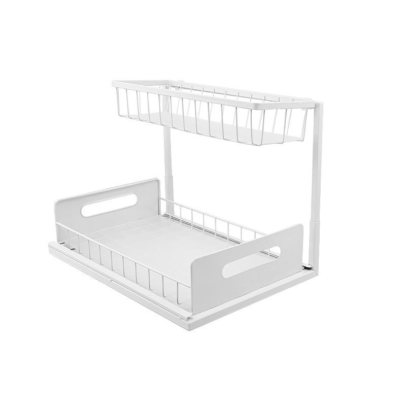 Двухуровневые органайзеры и хранение под раковину с выдвижным ящиком, многоцелевой органайзер для полки в ванной для хранения на кухне и в ванной