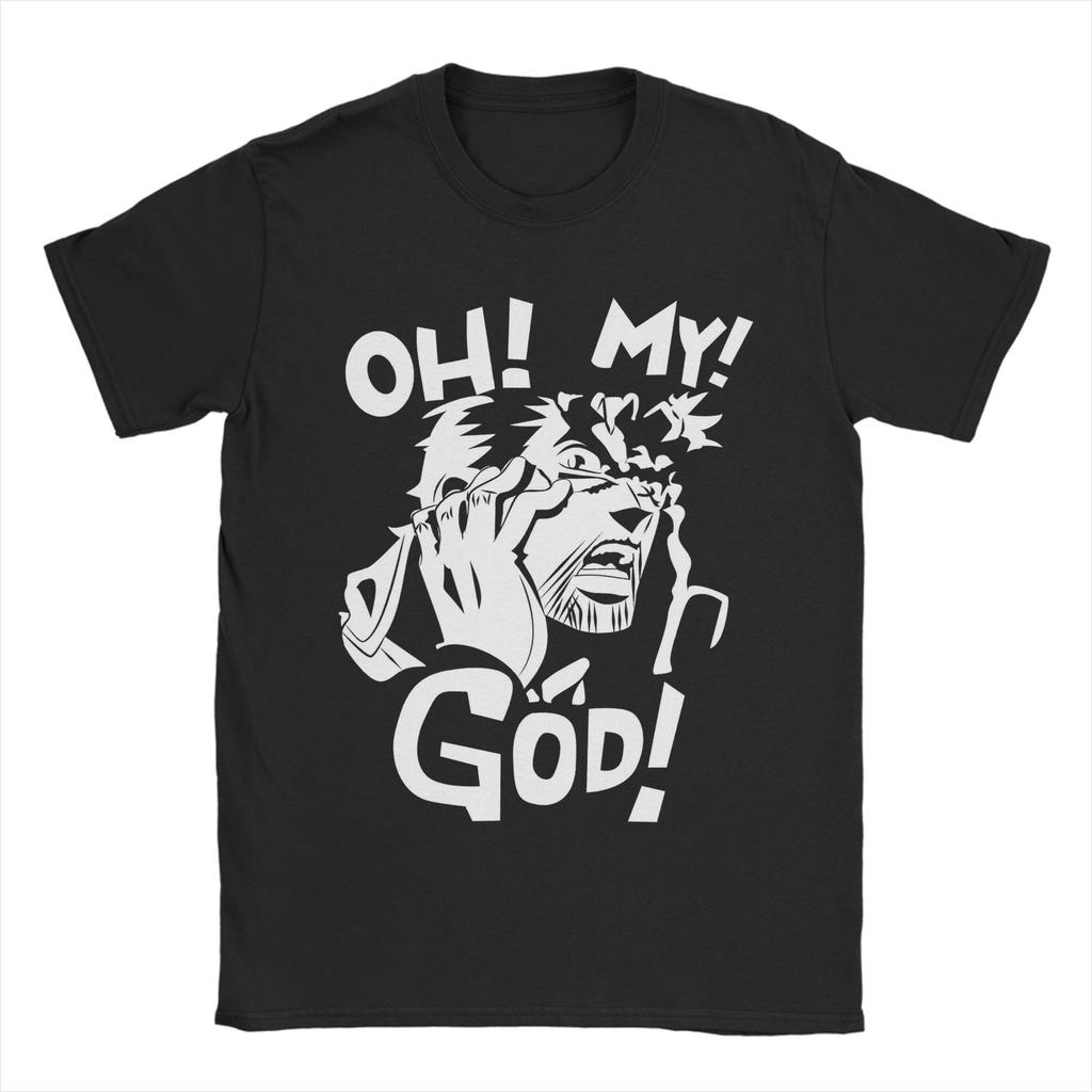 Oh My God JoJos Bizarre Adventure T Shirt Unisexs Pure Cotton Awesome TShirts Round Collar Tees Short Sleeve Clothing Unique