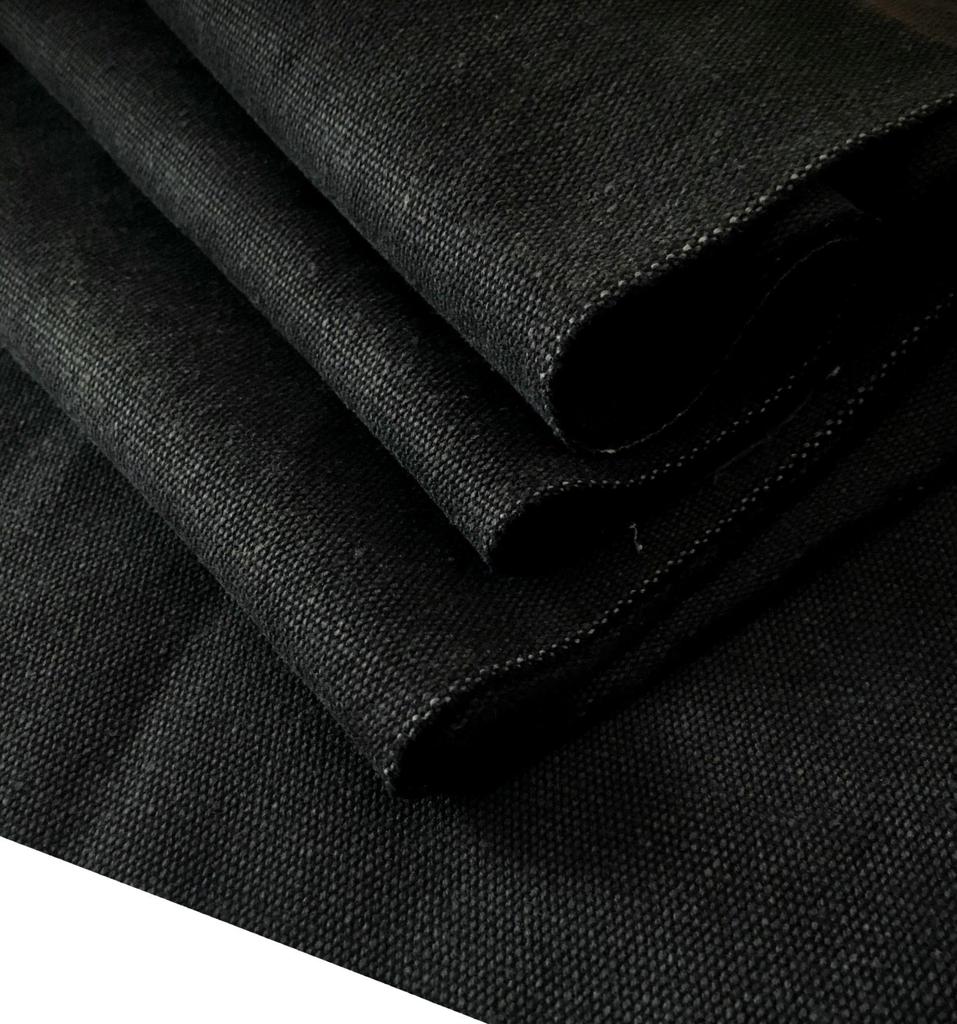 Washed Water Solid Canvas Handmade Canvas, Washable, Colorfast, Thick, Fabric, Cotton, Crafts, (Black, 2m)