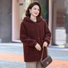 Одежда для женщин среднего и пожилого возраста женское худи из овечьей шерсти средней длины женское осенне-зимнее теплое шерстяное пальто многоцветная универсальная модель