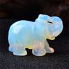 Handmade Carved Tangling Jade Elephant Gemstone Natural Crystal Figurine Good Luck Ornaments