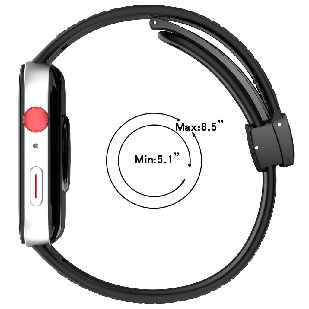 Для Huawei Watch Fit 3 Ремешок для часов Магнитная застежка Кожаный ремешок из силикона с металлическим коннектором