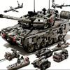 40cm  Military Building Blocks 8in1 Tank Armored Vehicle Truck Combat Vehicle Tank Model DIY Kids Toy Christmas Holiday Gift