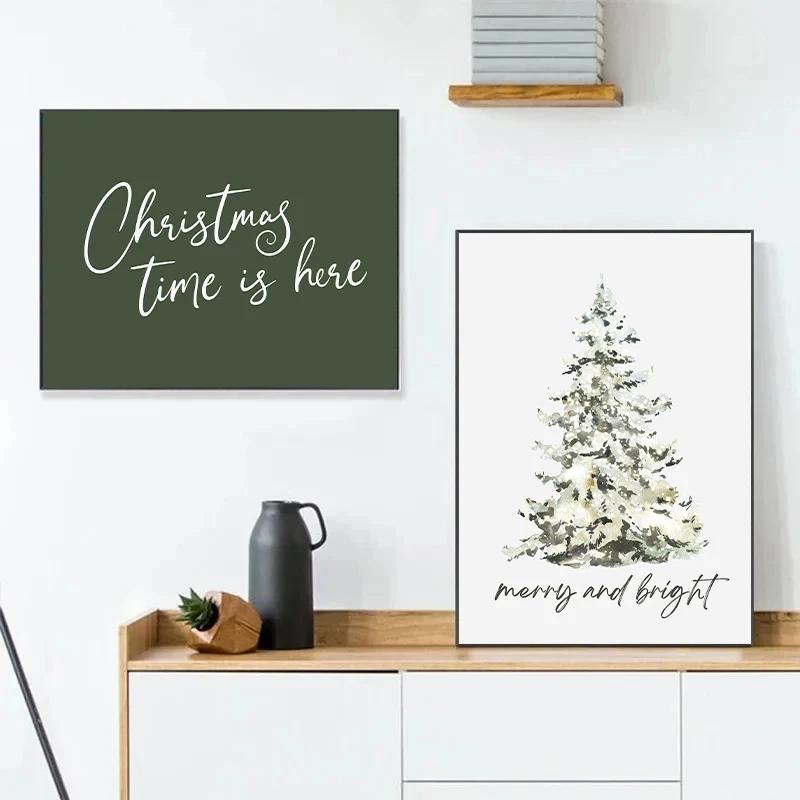 Modern Minimalist Christmas Theme Art Posters Snowman Prints Canvas Printing Wall Art Picture for Living Room Home Decoration
