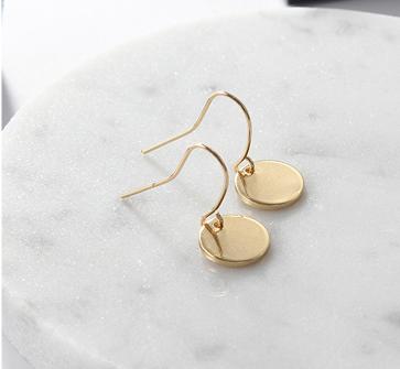 Personality Minimalist Geometric Metal Mini-disc Earrings, Round Earrings Jewelry And Retail Women's Gifts