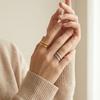 Двойное открытое кольцо с плетением "коса", покрытое 18-каратным золотом – Европейская и американская мода