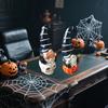 1 Pair Halloween Gnome Statue Ghost Skull Pumpkin Shape Resin Figure Festive Atmosphere Halloween Decoration